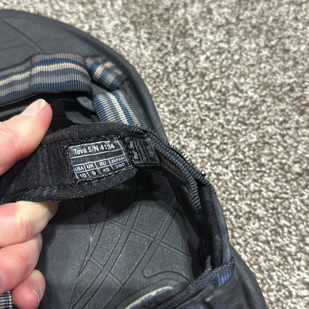 Teva hurricane hiking Velcro sandals 4134 spider rubber men’s 10 ShocPad black